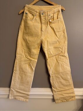 The Ragged Priest Yellow Geometric Straight Leg Jeans